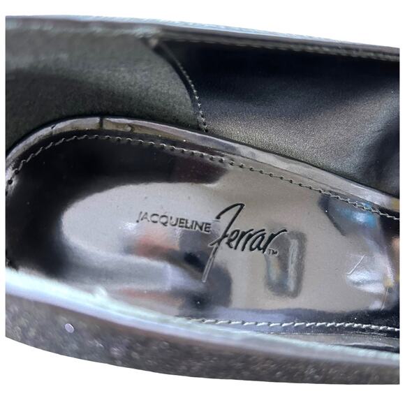 Jacqueline Ferrar Pewter Glitter Platforms with Pewter Stiletto Heels Size 9 1/2 - Picture 5 of 8